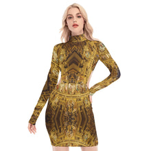 Load image into Gallery viewer, All-Over Print Women&#39;s Waist Hollow Hip Dress
