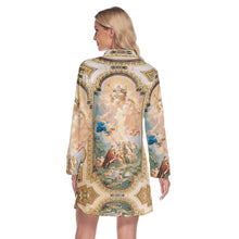 Load image into Gallery viewer, All-Over Print Women&#39;s Lapel Shirt Dress With Long Sleeve
