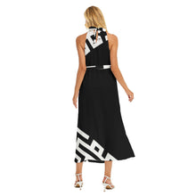 Load image into Gallery viewer, MXV-1 Zenith London Wrap Hem Belted Halter Dress
