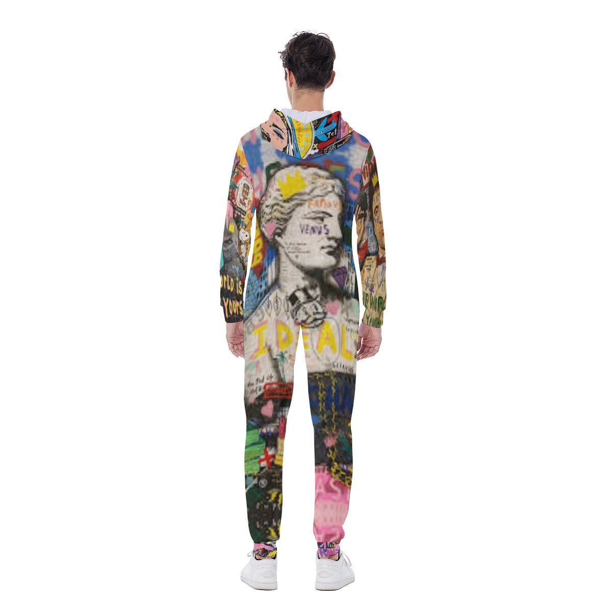 All-Over Print Men's Hooded Jumpsuit