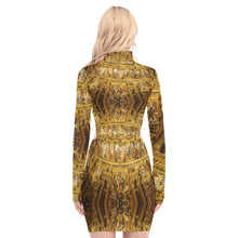 Load image into Gallery viewer, All-Over Print Women&#39;s Waist Hollow Hip Dress
