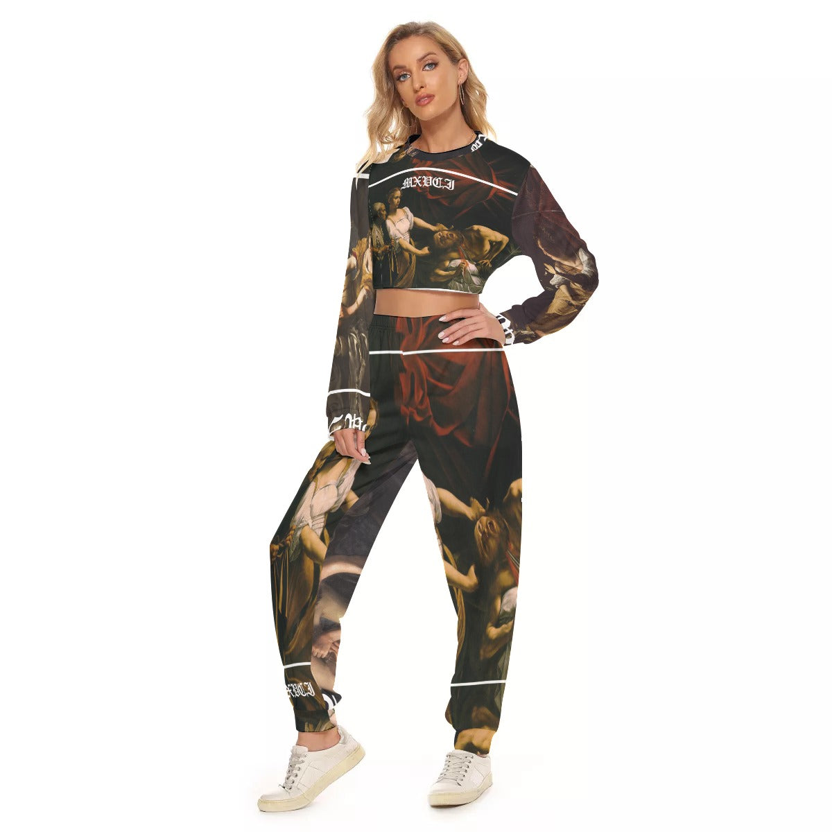 All-Over Print Women's Crop Sweatshirt Suit